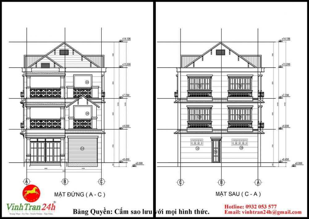 File cad bản vẽ biệ pháp thi công xây dựng nhà