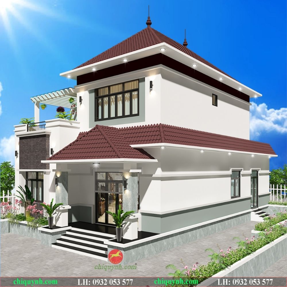 Mẫu nhà 2 tầng đẹp - Nhận vẽ 3D Nội Thất - Ngoại Thất - LH: 0932053577