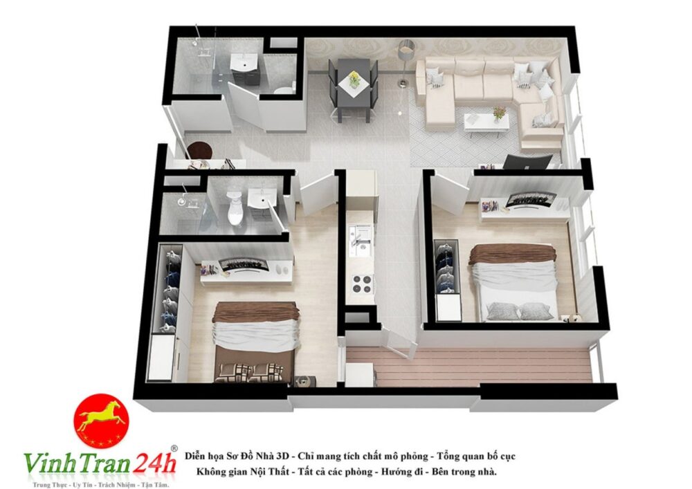 Mẫu căn hộ 2 phòng ngủ đẹp nhất  Hue Homes  Kiến trúc nhà đep ở Húe