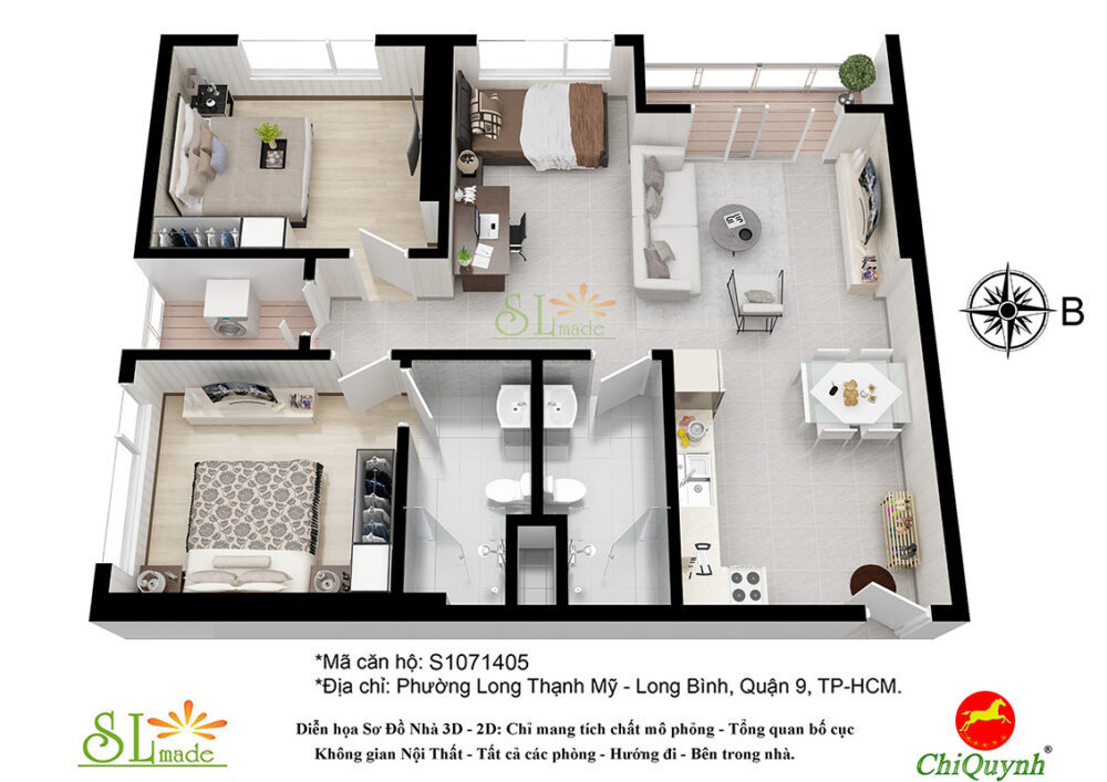 Dịch vụ 3D mặt bằng điển hình căn hộ