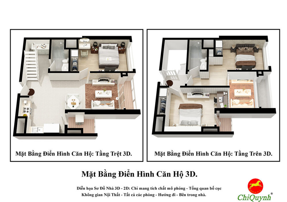 Dịch vụ 3D mặt bằng điển hình chung cư