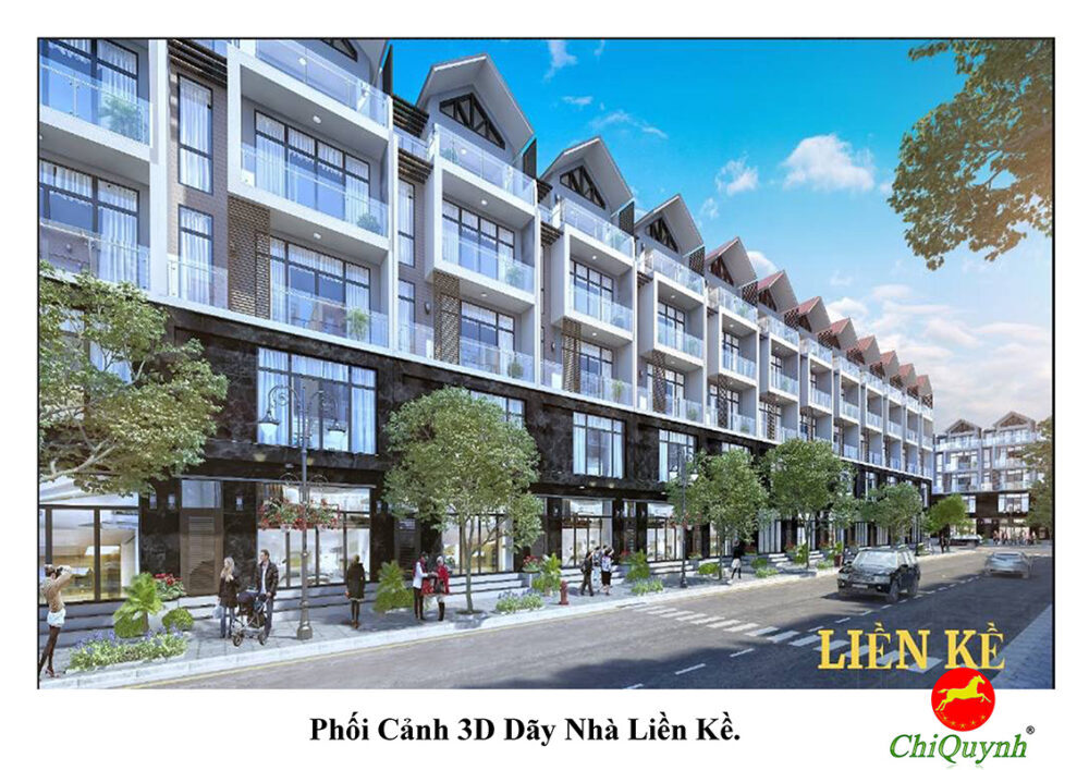 Phối cảnh 3d dãy nhà phố liền kề