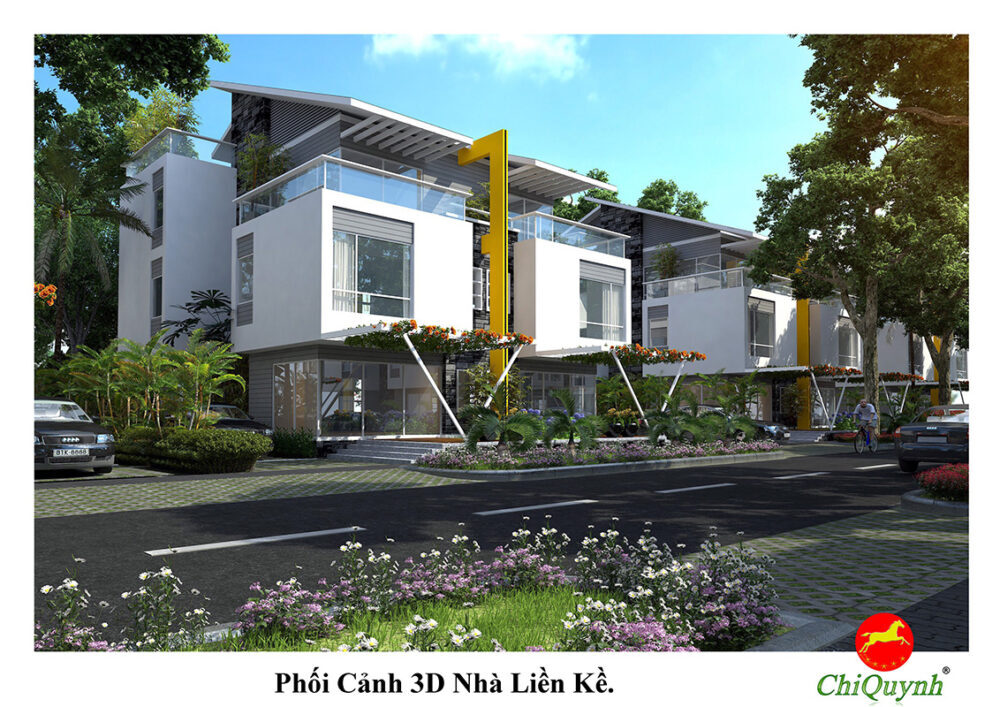 Phối cảnh 3d nhà liền kề
