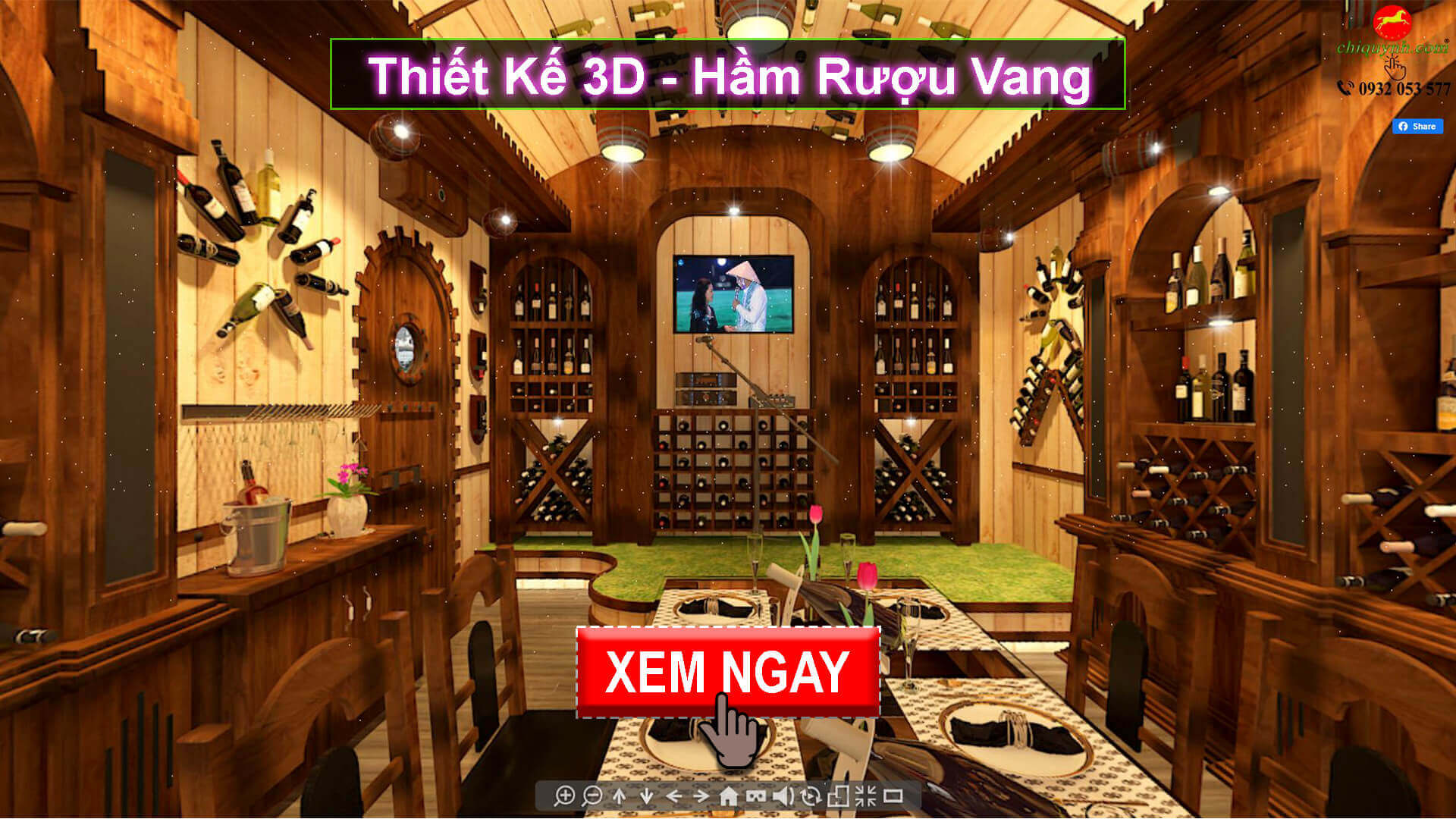 Thiết kế 3D Hầm Rượu Vang_2022