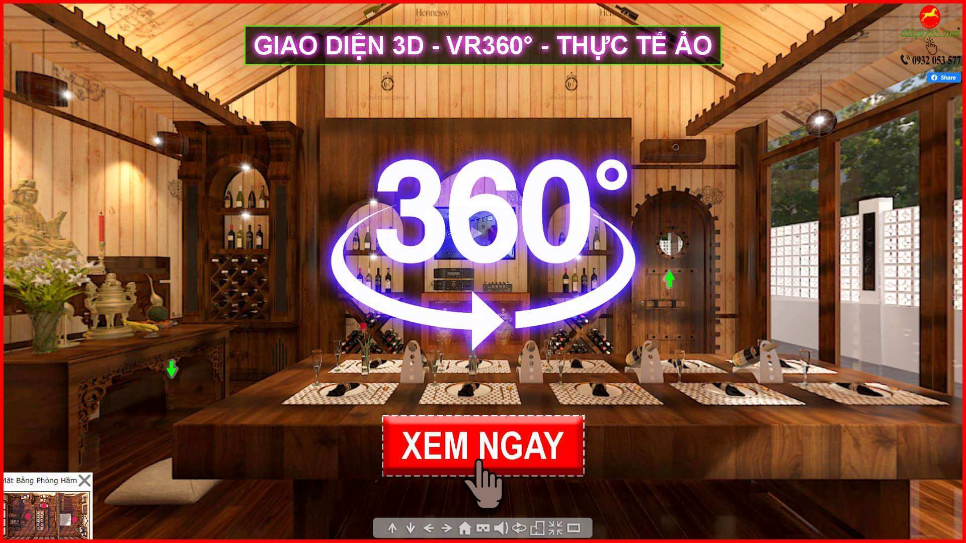 Giao diện 3D VR360 hầm rượu 2022