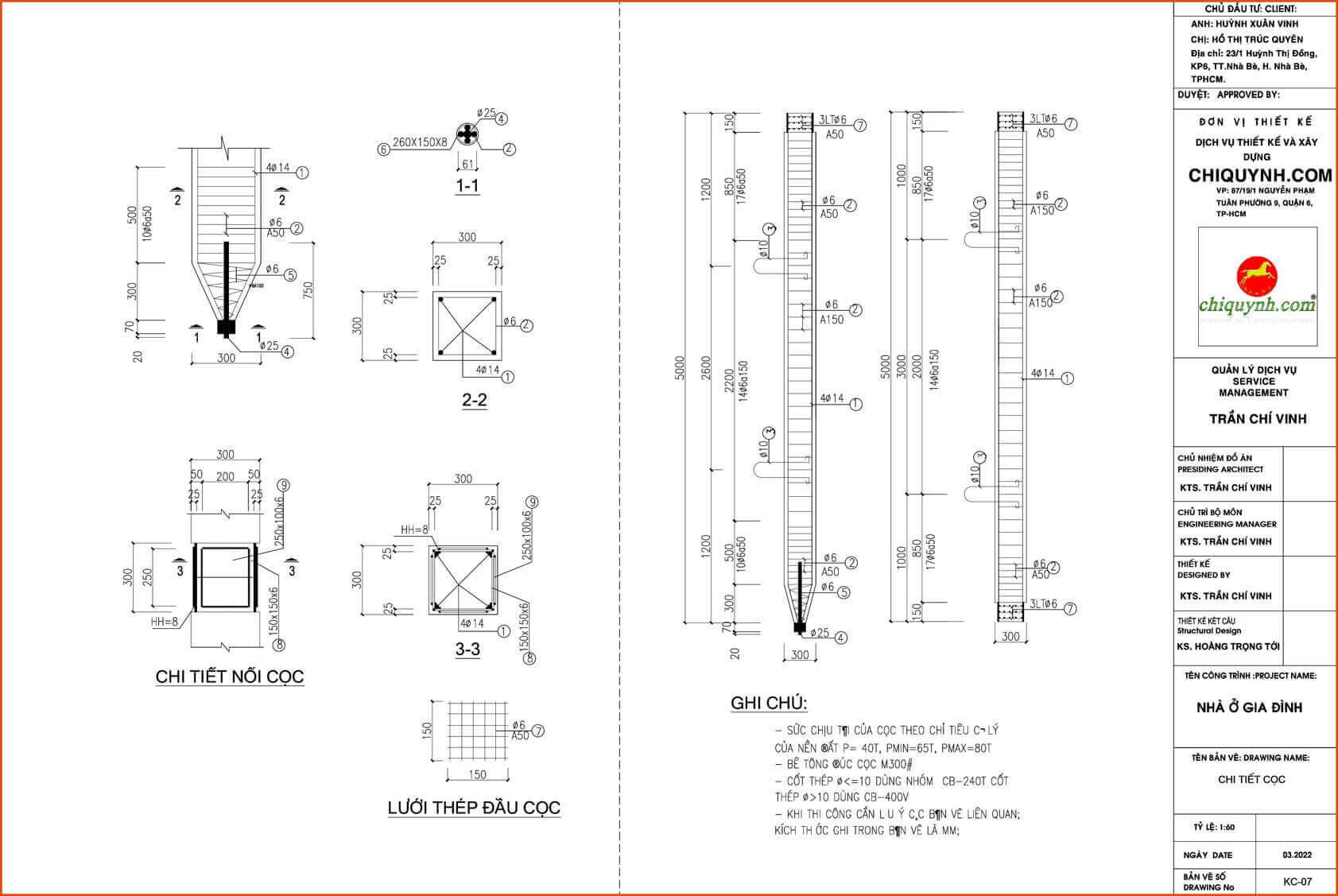 Bản vẽ thi công bố trí mặt bằng cọc